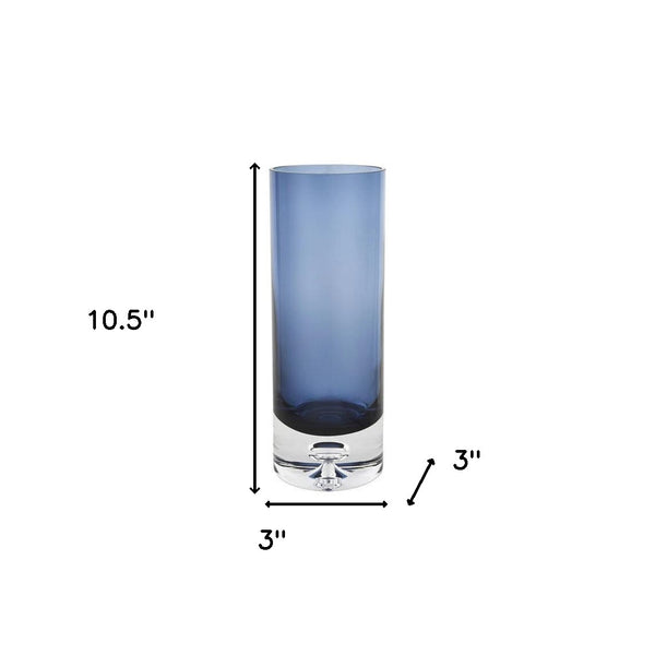 Homeroots Glass Blue Ombre Cylinder Decorative Bottles  Crystal Glass 390106