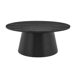 Wesley Round Coffee Table – Elegant Black Stained Ash Design for Modern Living Spaces & Style