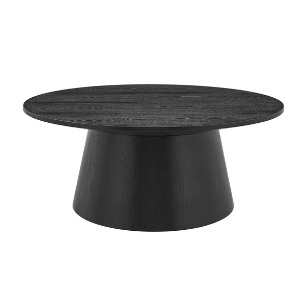 Wesley Round Coffee Table – Elegant Black Stained Ash Design for Modern Living Spaces & Style