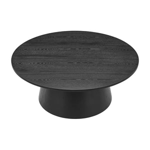 Wesley Round Coffee Table – Elegant Black Stained Ash Design for Modern Living Spaces & Style