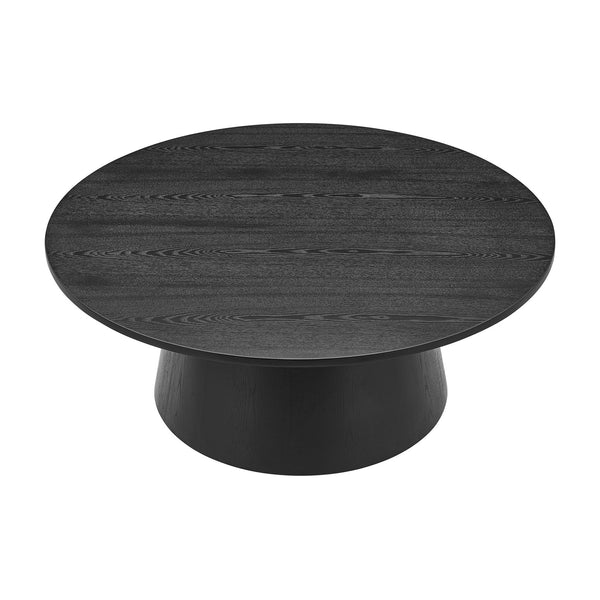 Wesley Round Coffee Table – Elegant Black Stained Ash Design for Modern Living Spaces & Style