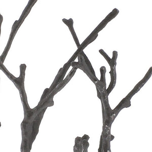 Homeroots 14" Gray Metal Tree Branches Tabletop Sculpture  Aluminum 390148