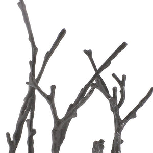 Homeroots 14" Gray Metal Tree Branches Tabletop Sculpture  Aluminum 390148