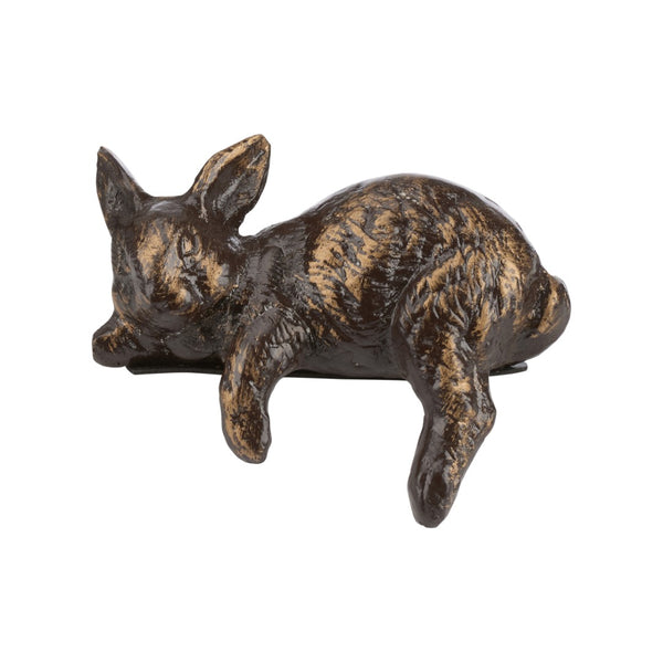 Wildwood Restin' Brass Rabbit Figurine – Solid Cast Brass With Bronze Patina, Whimsical Paperweight Decor (94) 390169