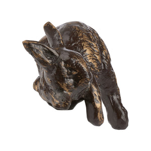 Wildwood Restin' Brass Rabbit Figurine – Solid Cast Brass With Bronze Patina, Whimsical Paperweight Decor (94) 390169