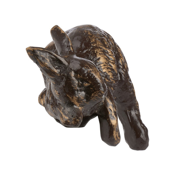 Wildwood Restin' Brass Rabbit Figurine – Solid Cast Brass With Bronze Patina, Whimsical Paperweight Decor (94) 390169