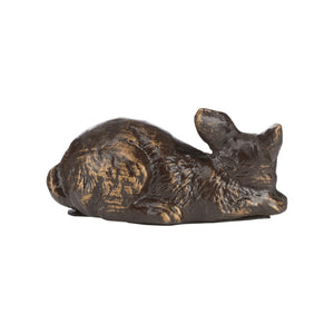 Wildwood Restin' Brass Rabbit Figurine – Solid Cast Brass With Bronze Patina, Whimsical Paperweight Decor (94) 390169