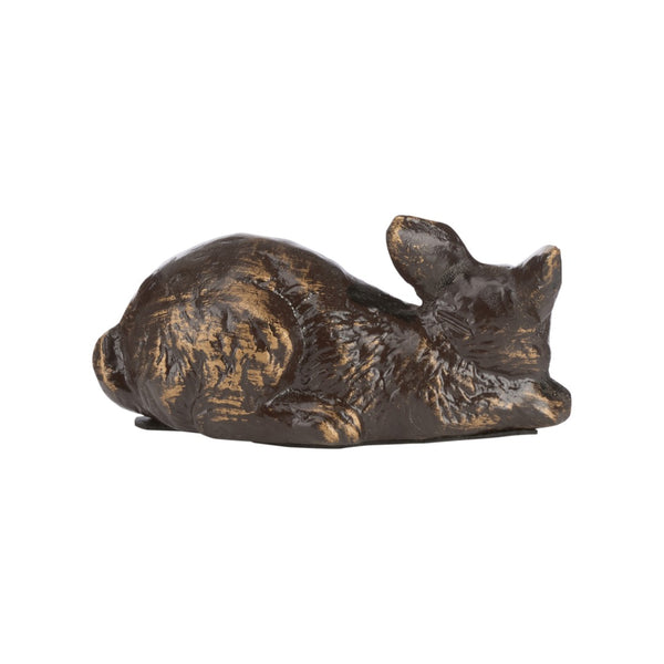Wildwood Restin' Brass Rabbit Figurine – Solid Cast Brass With Bronze Patina, Whimsical Paperweight Decor (94) 390169
