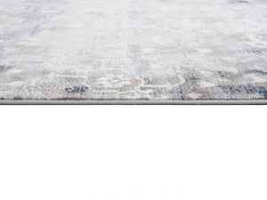 HomeRoots 2' Navy and Beige Distressed Vines Runner Rug - Timeless Floral Design for Hallways and Entryways 2' x 13' 390169