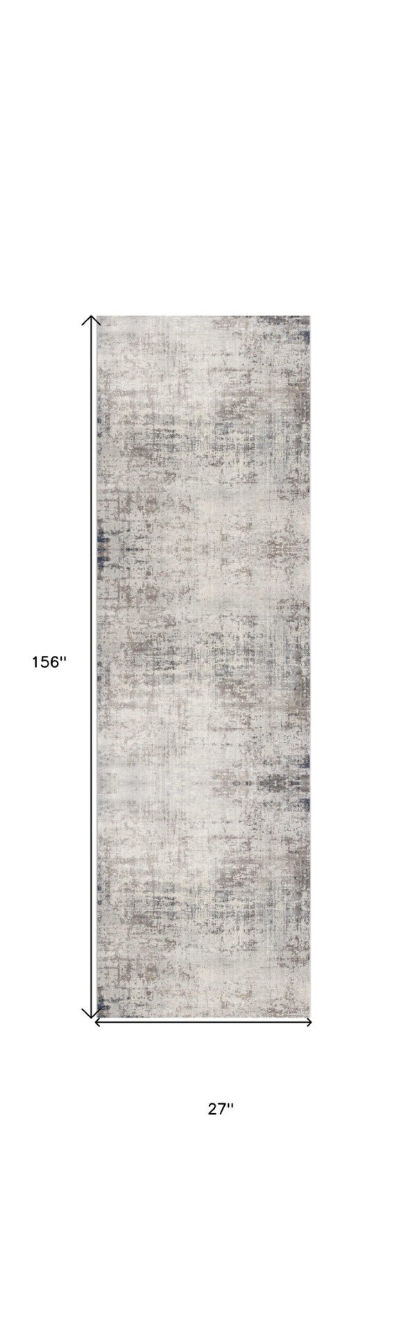 HomeRoots 13' Blue and Ivory Abstract Runner Rug - Durable, Stain-Resistant Design Perfect for High-Traffic Areas 2' x 13' 390185