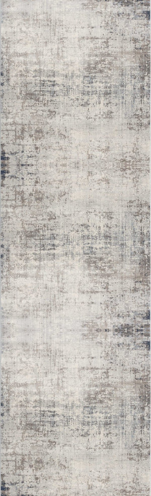 HomeRoots 13' Blue and Ivory Abstract Runner Rug - Durable, Stain-Resistant Design Perfect for High-Traffic Areas 2' x 15' 390186