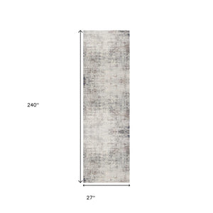 HomeRoots 13' Blue and Ivory Abstract Runner Rug - Durable, Stain-Resistant Design Perfect for High-Traffic Areas 2'x 20' 390188
