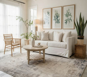 HomeRoots 13' Blue and Ivory Abstract Runner Rug - Durable, Stain-Resistant Design Perfect for High-Traffic Areas 8' x 11' 390196