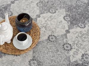 HomeRoots 2' Gray Distressed Trellis Pattern Runner Rug - Stylish, Durable, and Easy to Maintain for Any Space 2' x 13' 390199