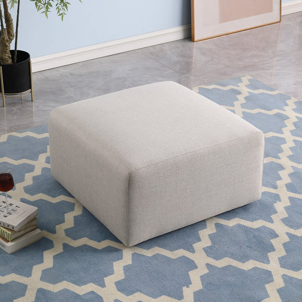 English Elm 01 Ottoman Beige Modular Chenille U-Shaped Sofa Sectional – Solid Wood Frame, Flexible Reconfiguration W1099P361838