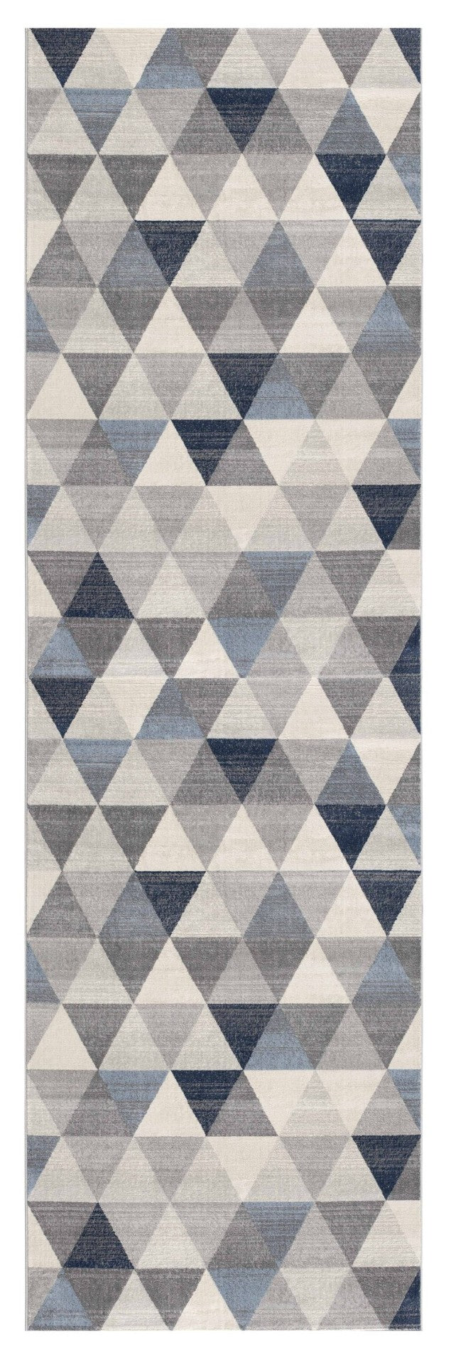 HomeRoots 2' Modern Navy Blue Geometric Diamond Runner Rug - Durable, Soft, and Stylish for Entryways 2' x 13' 390227