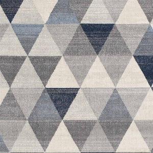 HomeRoots 2' Modern Navy Blue Geometric Diamond Runner Rug - Durable, Soft, and Stylish for Entryways 2' x 13' 390227