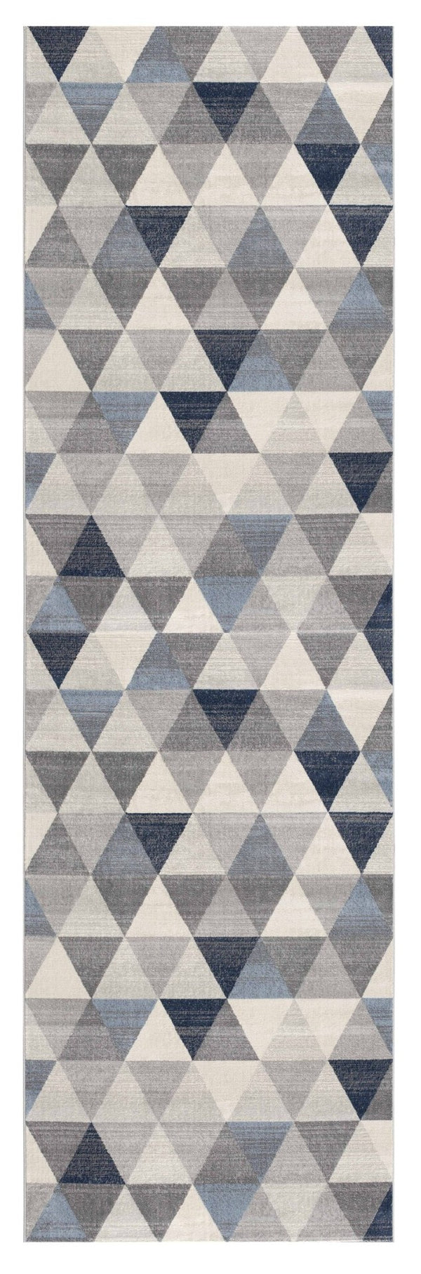HomeRoots 2' Modern Navy Blue Geometric Diamond Runner Rug - Durable, Soft, and Stylish for Entryways 2' x 15' 390228