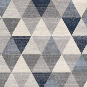HomeRoots 2' Modern Navy Blue Geometric Diamond Runner Rug - Durable, Soft, and Stylish for Entryways 2' x 15' 390228