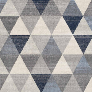 HomeRoots 2' Modern Navy Blue Geometric Diamond Runner Rug - Durable, Soft, and Stylish for Entryways 2'x 20' 390230