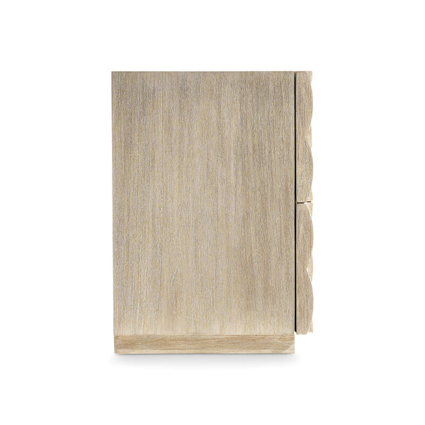 Bernhardt Candra Mindi Wood Nightstand with Carved Drawers and Usb Charging Station