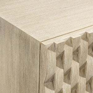 Bernhardt Candra Mindi Wood Nightstand with Carved Drawers and Usb Charging Station