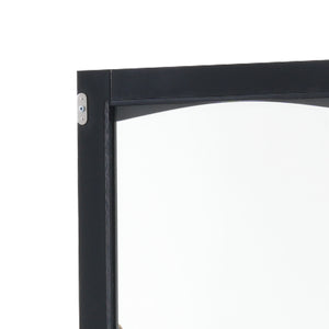 English Elm 63" Tall Bathroom Vanity Cabinet with Glass Doors, Two Drawers and Adjustable Shelves for Stylish Storage Black N729P171305B