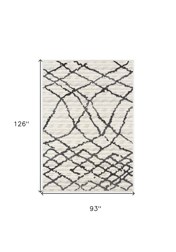 Homeroots 8' X 11' Gray And Black Modern Abstract Area Rug  Polyester 390302