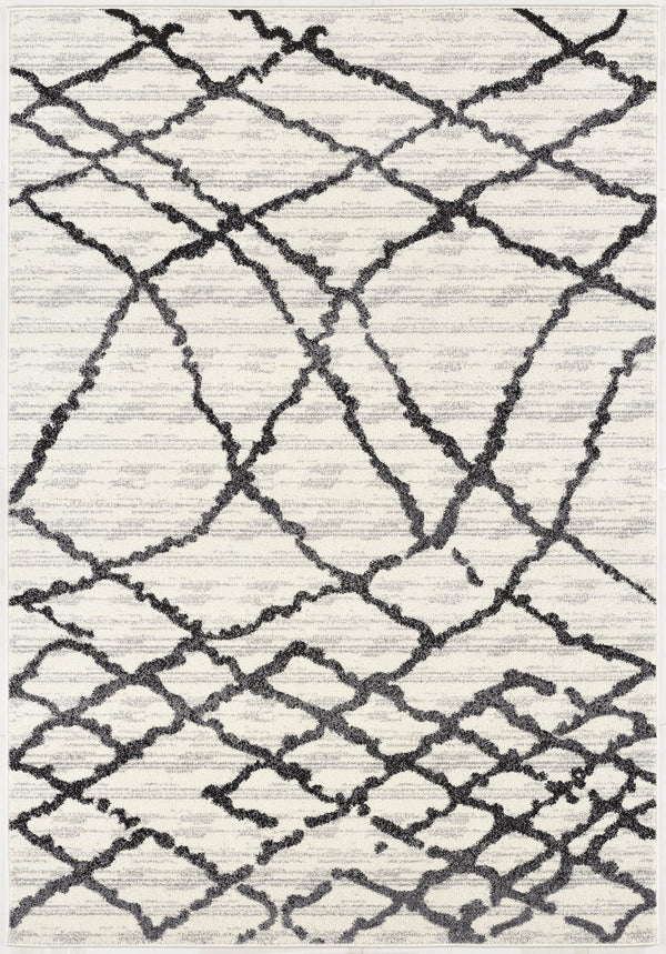 Homeroots 8' X 11' Gray And Black Modern Abstract Area Rug  Polyester 390302