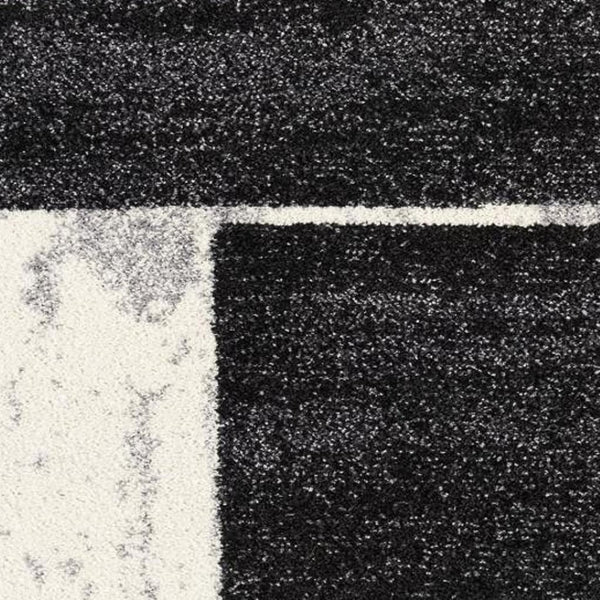 HomeRoots 4' Modern Abstract Geometric Area Rug in Gray, Black, and Brown - Durable, Stain-Resistant Design 5x8 390305
