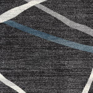 HomeRoots 4' Distressed Black and Gray Abstract Area Rug - Luxurious High Pile, Durable, Perfect for Modern Spaces 4x6 390308