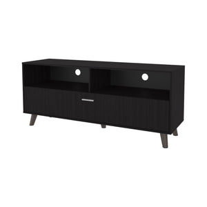 English Elm FM Bitter Springs TV Stand 65" Melamine Media Console with Open Shelves, Scratch-Resistant Modern Design Wenge 59 L x 21 W x 5 H B128P301397
