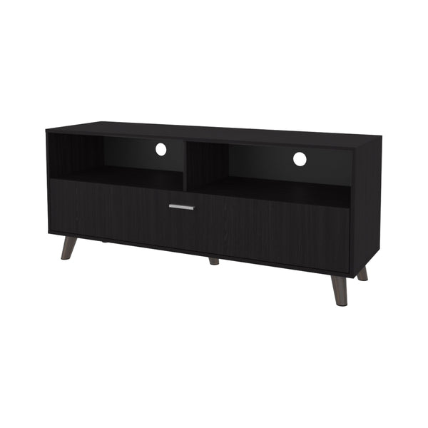 English Elm FM Bitter Springs TV Stand 65" Melamine Media Console with Open Shelves, Scratch-Resistant Modern Design Wenge 59 L x 21 W x 5 H B128P301397