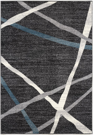 Homeroots 5' X 8' Distressed Black And Gray Abstract Area Rug  Polyester 390310