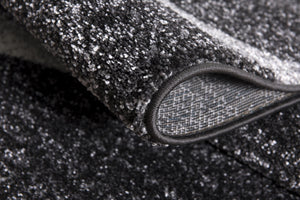 Homeroots 8' X 11' Distressed Black And Gray Abstract Area Rug  Polyester 390312