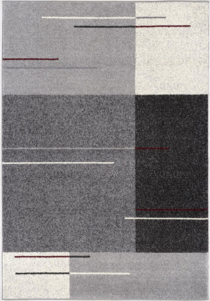 HomeRoots 4' Modern Geometric Area Rug - Stylish Gray Design with Plush High Pile for High-Traffic Spaces 4x6 390318