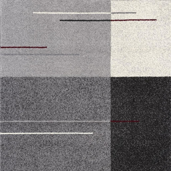 HomeRoots 4' Modern Geometric Area Rug - Stylish Gray Design with Plush High Pile for High-Traffic Spaces 4x6 390318