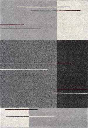 HomeRoots 4' Modern Geometric Area Rug - Stylish Gray Design with Plush High Pile for High-Traffic Spaces 8x11 390322