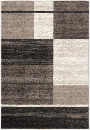 Homeroots 8' X 11' Brown And Beige Abstract Blocks Area Rug  Polyester 390327