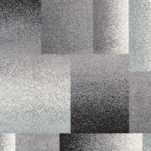 HomeRoots 4' Modern Geometric Area Rug - Stylish Charcoal and Teal Design for Contemporary Home Décor 4' X 6' Rectangle 390338