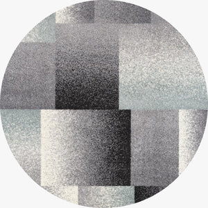 HomeRoots 4' Modern Geometric Area Rug - Stylish Charcoal and Teal Design for Contemporary Home Décor 5' Round Round 390339