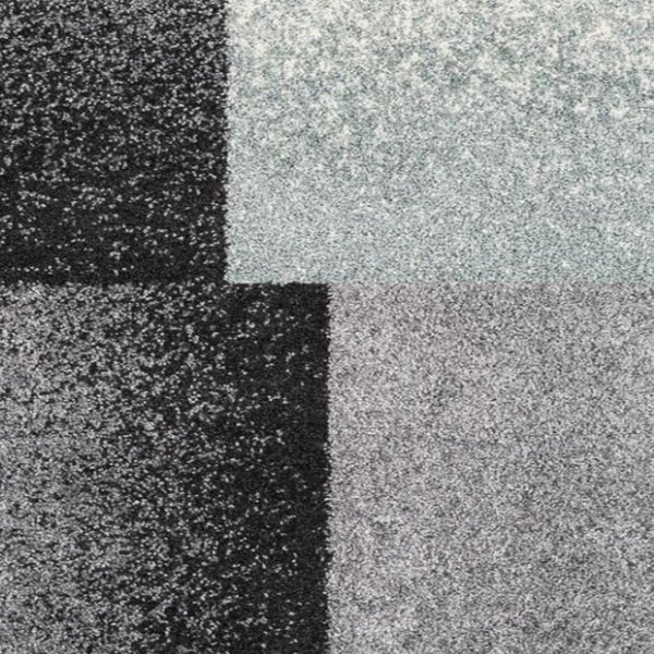 HomeRoots 4' Modern Geometric Area Rug - Stylish Charcoal and Teal Design for Contemporary Home Décor 5' Round Round 390339