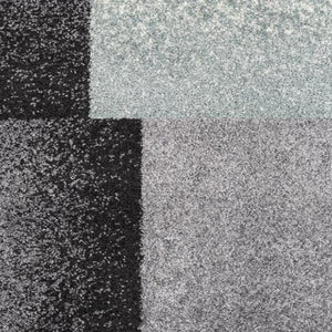 HomeRoots 4' Modern Geometric Area Rug - Stylish Charcoal and Teal Design for Contemporary Home Décor 5' Round Round 390339
