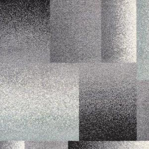 HomeRoots 4' Modern Geometric Area Rug - Stylish Charcoal and Teal Design for Contemporary Home Décor 5' X 7' Rectangle 390340