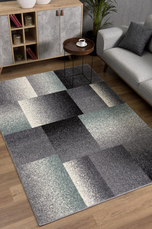 Homeroots 7' X 9' Gray Modern Geometric Area Rug  Polyester 390341