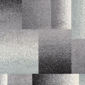 HomeRoots 4' Modern Geometric Area Rug - Stylish Charcoal and Teal Design for Contemporary Home Décor 7' X 9' Rectangle 390341