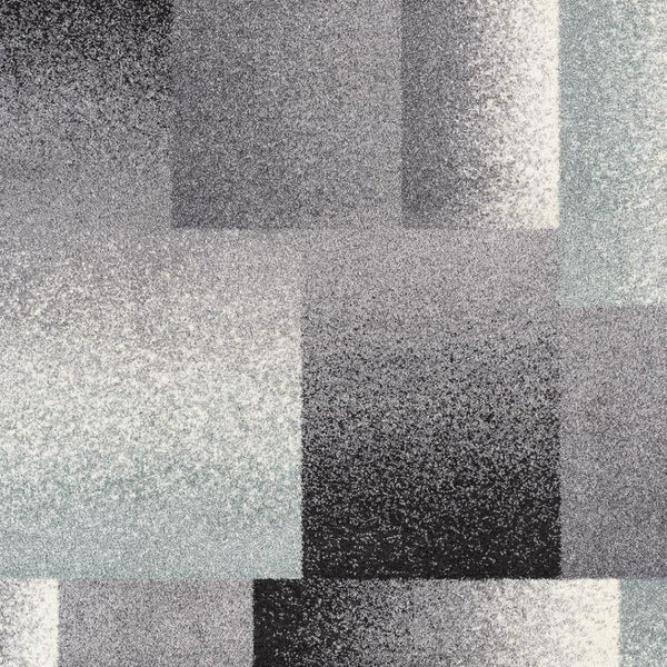 HomeRoots 4' Modern Geometric Area Rug - Stylish Charcoal and Teal Design for Contemporary Home Décor 7' X 9' Rectangle 390341