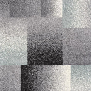 HomeRoots 4' Modern Geometric Area Rug - Stylish Charcoal and Teal Design for Contemporary Home Décor 8' X 11' Rectangle 390342