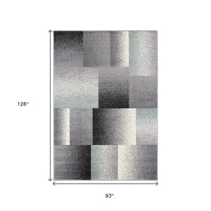 HomeRoots 4' Modern Geometric Area Rug - Stylish Charcoal and Teal Design for Contemporary Home Décor 8' X 11' Rectangle 390342