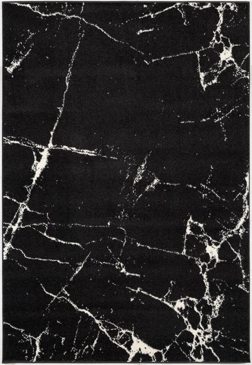 Homeroots 4' X 6' Black And White Abstract Breakage Area Rug  Polyester 390348